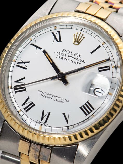 rolex 18k ss datejust factory white buckley dial quickset 16013|1979 Rolex Two.